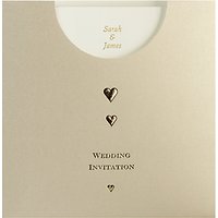 CCA Golden Pockets Personalised Wedding Invitations, Pack Of 60, Gold