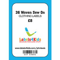 Labels4Kids Woven Sew On Clothing Labels, Pack Of 36