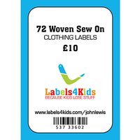 Labels4Kids Woven Sew On Clothing Labels, Pack Of 72