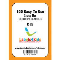 Labels4Kids Easy Iron On Clothing Labels, Pack Of 100