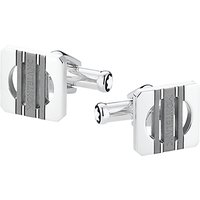 Montblanc Iconic Stainless Steel Square Cufflinks, Silver/Grey
