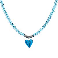 Martick Murano Heart And Crystal Pendant Necklace