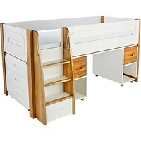 Stompa Curve Mid-Sleeper, 3 Drawer Chest And Desk, 2 Doors