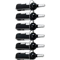 Hahn Pisa Wall Metal Wine Rack, Chrome, 6 Bottle