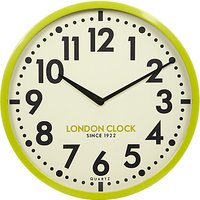London Clock Company Retro Wall Clock, Lime, Dia.50cm