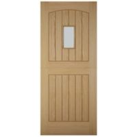 Cottage Stable Panelled White Oak Veneer Glazed Front Door (H)2032mm (W)813mm