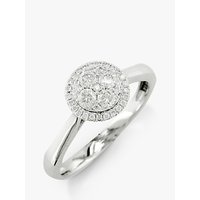 EWA 18ct White Gold Diamond Cluster Engagement Ring, White Gold