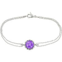 London Road Bloomsbury 9ct White Gold Chequer Cut Amethyst Coronation Bracelet, White Gold