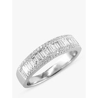 EWA 18ct White Gold Diamond Baguette Cut Half Eternity Ring, White Gold