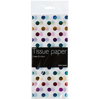 John Lewis Polka Dot Tissue Paper, 2 Sheets, Multi