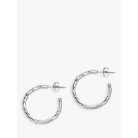 Dower & Hall Sterling Silver Small Waterfall Hoops, Silver