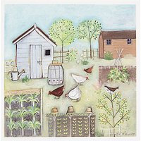 Woodmansterne Chickens In Allotment Greeting Card