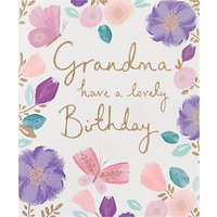 Woodmansterne Floral Pink Grandma Birthday Card