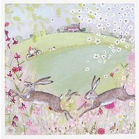 Woodmansterne Hares In Field Greeting Card
