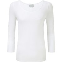Pure Collection Soft Jersey Scoop Neck Top, White