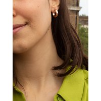 IBB 9ct Gold Polished Creole Earrings, Rose Gold