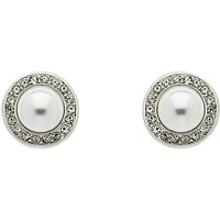 Finesse Pearl Swarovski Crystal Stud Earrings, White/Silver