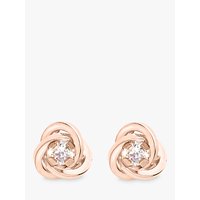 IBB 9ct Gold Knot Stud Earrings, Rose Gold