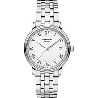 Montblanc 112632 Unisex Tradition Stainless Steel Bracelet Strap Watch, Silver/White