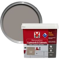 V33 Renovation Taupe Smooth Satin Kitchen Cupboard & Cabinet Paint 750 Ml