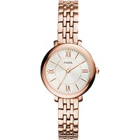 Fossil ES3799 Jacqueline Women's Stainless Steel Bracelet Strap Watch, Rose Gold/White