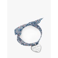 Merci Maman Personalised Sterling Silver Heart Liberty Bracelet