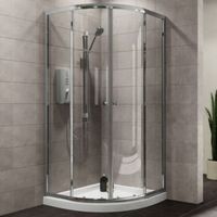 Plumbsure Quadrant Shower Enclosure Tray & Waste Pack With Double Sliding Doors (W)800mm (D)800mm