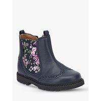 Start-Rite Floral Leather Chelsea Boots, Navy