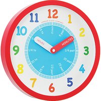 London Clock Company Tell The Time Children's Wall Clock, Red