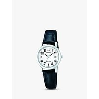 Lorus RH765AX9 Women's Date Leather Strap Watch, Black/White