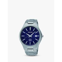Seiko SNE381P9 Men's Titanium Bracelet Strap Watch, Grey/Blue