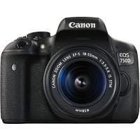 Canon EOS 750D Digital SLR With 18-55mm IS STM Lens, HD 1080p, 24.2MP, Wi-Fi, NFC, 3.0 Vari Angle LCD Screen