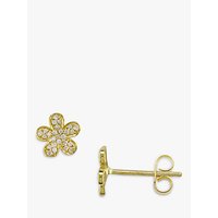 EWA 18ct Gold Flower Diamond Stud Earrings, Gold