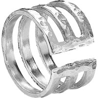 Dower & Hall Sterling Silver 12mm Triple Band Ring, Silver