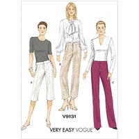 Vogue Women's Tapered Shorts & Trousers Sewing Pattern, 9131