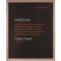 Design Project By John Lewis No.026 Rose Gold Finish Photo Frame, 8 X 10