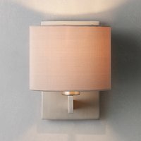 ASTRO Olan Wall Light With Silk Shade, Nickel/Oyster
