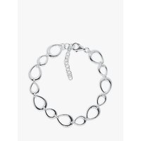 Nina B Open Teardrop Link Bracelet, Silver