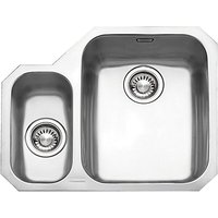 Franke Ariane ARX160 1.5 Kitchen Sink And Plumbing Kit, Left Hand Small Bowl, Brushed Steel