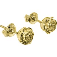 Dower & Hall 18ct Gold Vermeil Medium Rosebud Stud Earrings, Gold