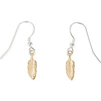 Martick Gold Plated Mini Feather Earrings