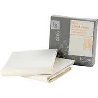 Bloom Alma Fitted Cot Sheet, Natural Wheat, 45 X 90cm, Pack Of 2