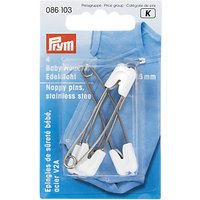Prym Stainless Steel Nappy Pins, 55mm, Pack Of 4