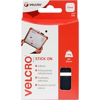 VELCRO® Brand Black Stick On Squares, Pack Of 24