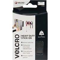 VELCRO® Brand Heavy Duty Stick On Strips, Black, 50 X 100mm