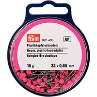 Prym Neon Plastic Head Pins, 0.60 X 32mm, 15g Tub