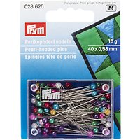 Prym Pearl Head Pins, Assorted Colours, 38mm, Pack Of 40
