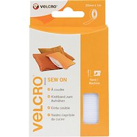 VELCRO® Brand Sew-On Tape, 20mm X 1m, White