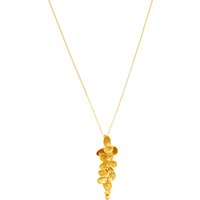 London Road Falling Leaves Yellow Gold Pendant Necklace