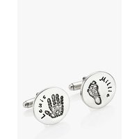 Under The Rose Personalised Hand Or Footprint Cufflinks, Round